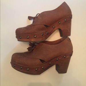 Topshop Wooden Block Heel Shoes